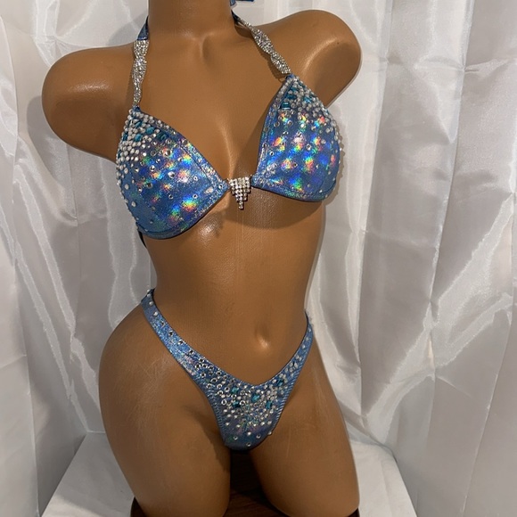 Competition Npc figure posing suit light blue  CUP SIZE 34B HANDMADE - Picture 4 of 5